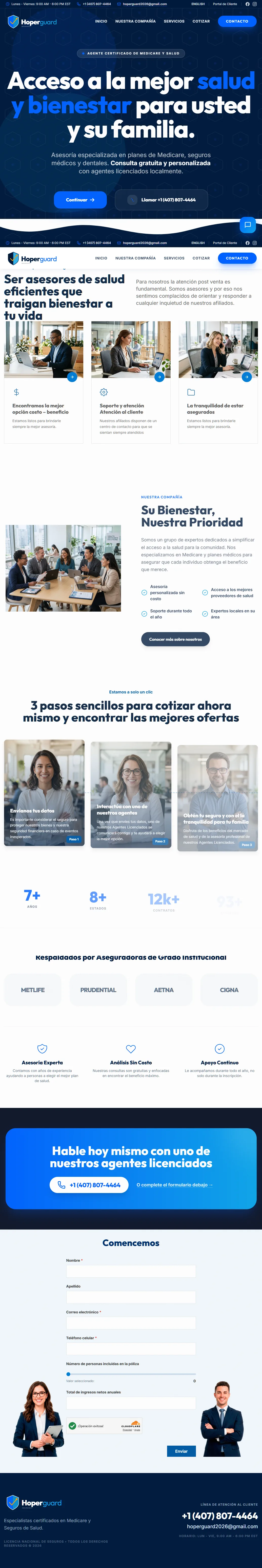 Hoper Guard — Plataforma de seguros con asistente virtual bilingüe (EN/ES), formulario multi-paso, calculadora de pólizas, generación de PDF de cotización y agendamiento Cal.com. Astro SSR + Gemini AI SDK.